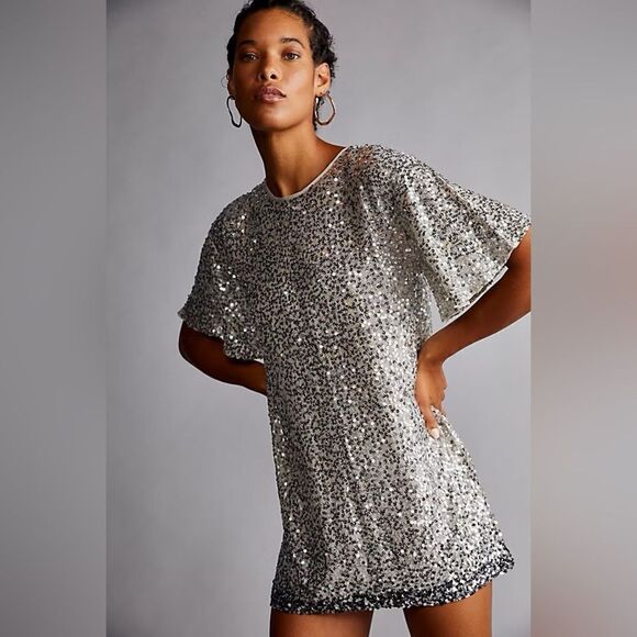 NEW JEN’S PIRATE BOOTY SzS BLACK WATER SEQUIN MINI SLIP DRESS - Picture 3 of 6